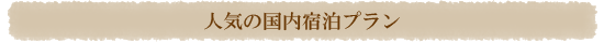 人気の国内宿泊プラン